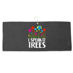 I Speak For Trees Earth Day Save Earth Inspiration Hippie Large Microfiber Waffle Golf Towel