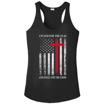 I Stand For The Flag And Kneel For The Cross Usa Flag Ladies PosiCharge Competitor Racerback Tank