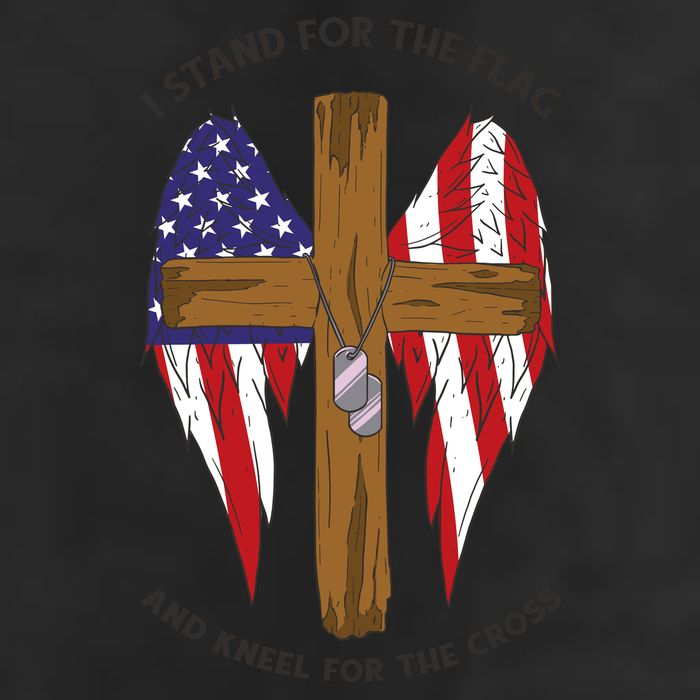 I Stand For The Flag Kneel For The Cross USA Cool Comfort Performance Bucket Hat