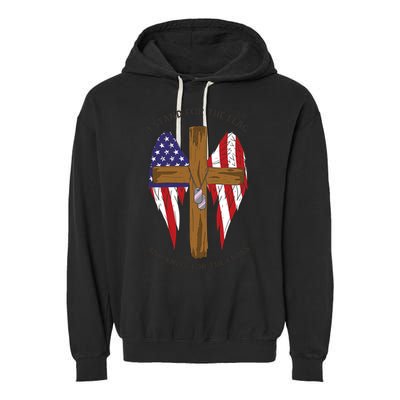 I Stand For The Flag Kneel For The Cross USA Garment-Dyed Fleece Hoodie