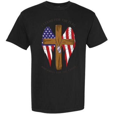I Stand For The Flag Kneel For The Cross USA Garment-Dyed Heavyweight T-Shirt