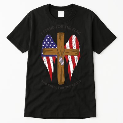 I Stand For The Flag Kneel For The Cross USA Tall T-Shirt