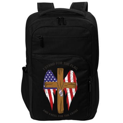 I Stand For The Flag Kneel For The Cross USA Impact Tech Backpack