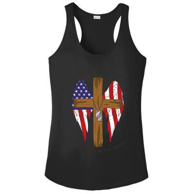 I Stand For The Flag Kneel For The Cross USA Ladies PosiCharge Competitor Racerback Tank