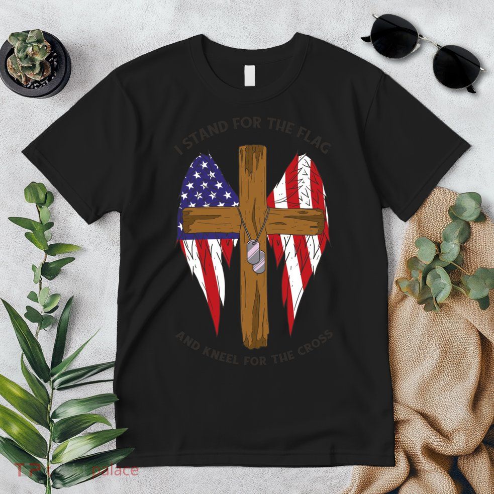 I Stand For The Flag Kneel For The Cross USA Premium T-Shirt