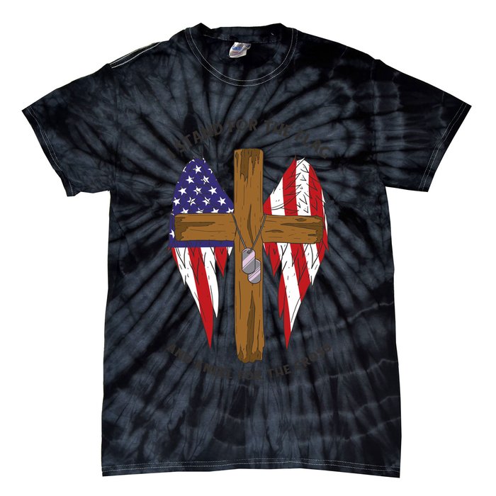 I Stand For The Flag Kneel For The Cross USA Tie-Dye T-Shirt