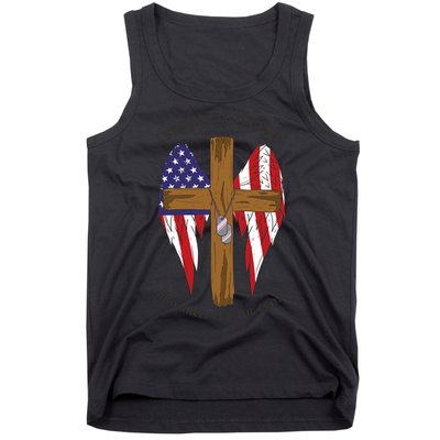 I Stand For The Flag Kneel For The Cross USA Tank Top