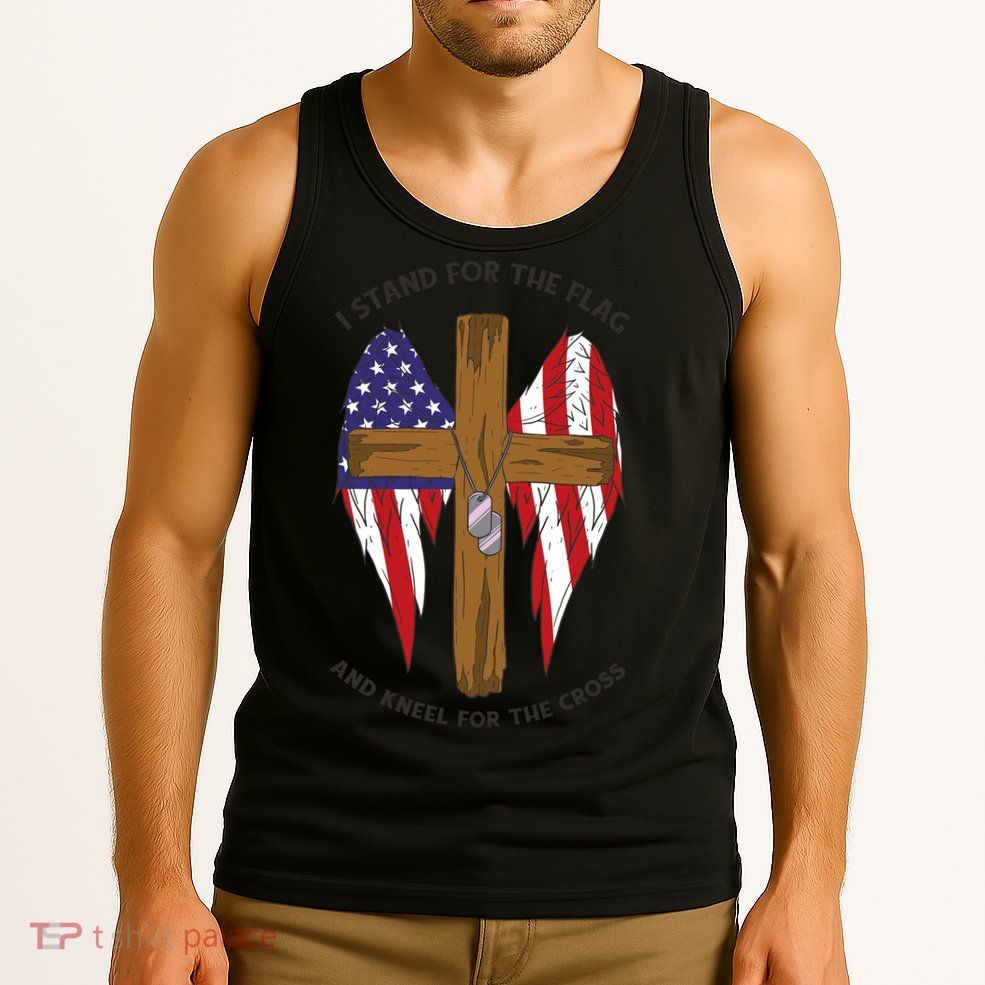 I Stand For The Flag Kneel For The Cross USA Tank Top