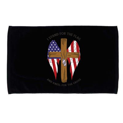 I Stand For The Flag Kneel For The Cross USA Microfiber Hand Towel
