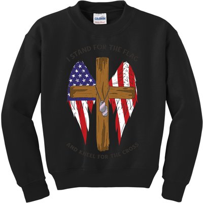I Stand For The Flag Kneel For The Cross USA Kids Sweatshirt