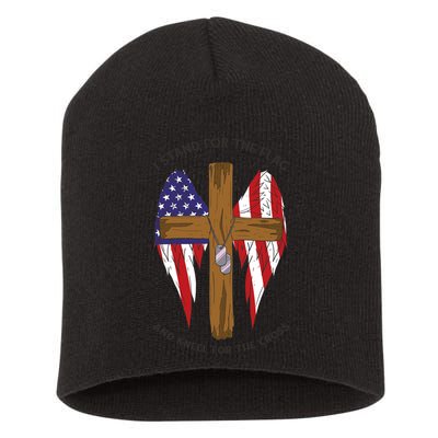 I Stand For The Flag Kneel For The Cross USA Short Acrylic Beanie