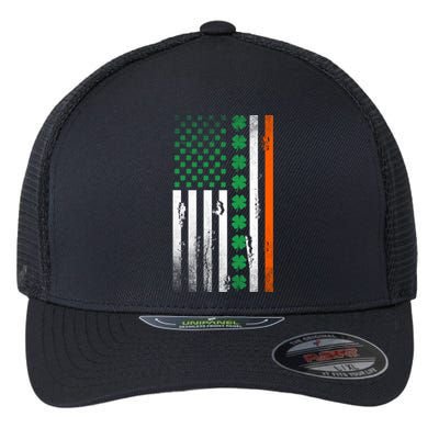 Ireland Shamrock Flag Saint Patricks Day Irish American Flag Gift Flexfit Unipanel Trucker Cap