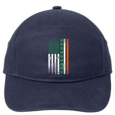 Ireland Shamrock Flag Saint Patricks Day Irish American Flag Gift 7-Panel Snapback Hat