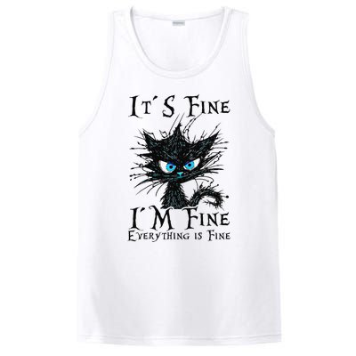 it s fine im fine everything is fine funny black cat wo PosiCharge Competitor Tank