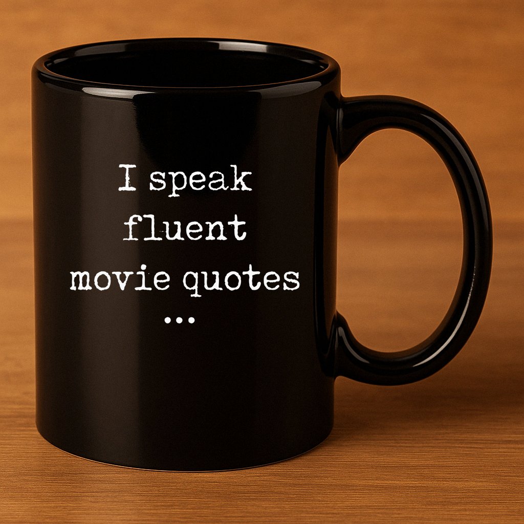I Speak Fluent Movie Quotes Funny Cute 11oz C Handle Ceramic Mug
