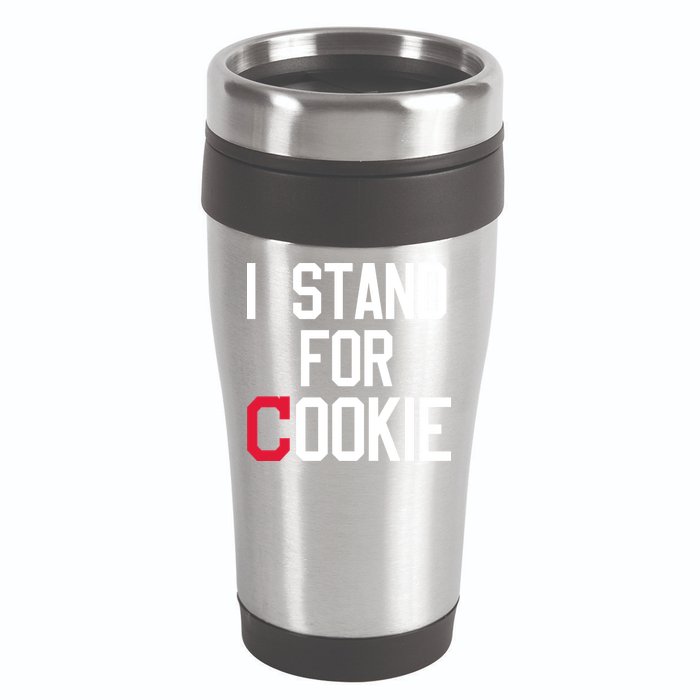 I Stand For Cookie Carlos Carrasco Indians 16oz Travel Tumbler