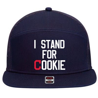 I Stand For Cookie Carlos Carrasco Indians 7 Panel Mesh Trucker Snapback Hat