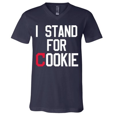 I Stand For Cookie Carlos Carrasco Indians V-Neck T-Shirt