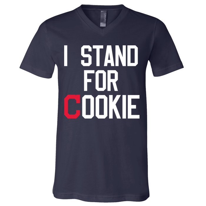 I Stand For Cookie Carlos Carrasco Indians V-Neck T-Shirt