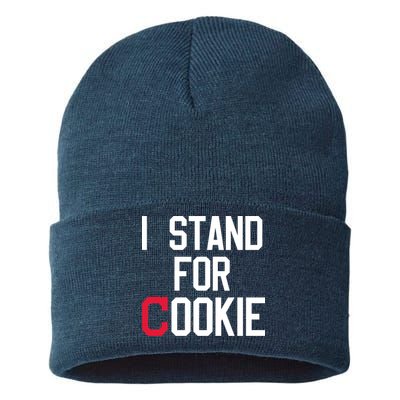 I Stand For Cookie Carlos Carrasco Indians Sustainable Knit Beanie