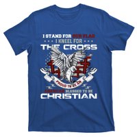 I Stand For Our Flag I Kneel For The Cross American Veterans Gift T-Shirt