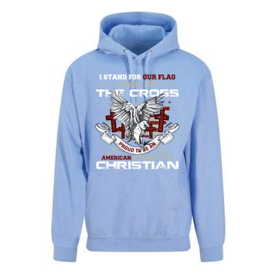 I Stand For Our Flag I Kneel For The Cross American Veterans Gift Unisex Surf Hoodie