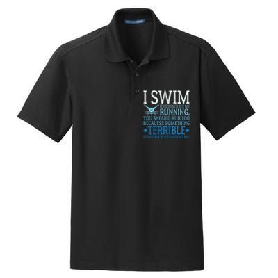 I Swim Funny Swimming Pool Quotes Swim Gifts Dry Zone Grid Polo