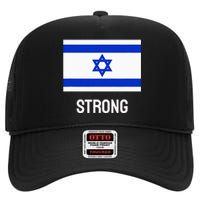 Israeli Strong Flag Vintage Made In Israel High Crown Mesh Back Trucker Hat