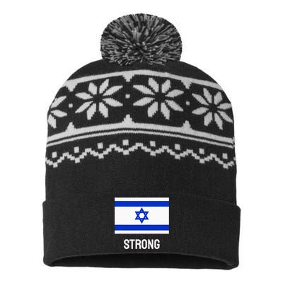 Israeli Strong Flag Vintage Made In Israel USA-Made Snowflake Beanie