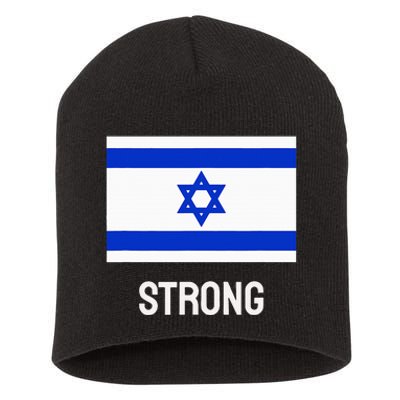 Israeli Strong Flag Vintage Made In Israel Short Acrylic Beanie