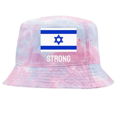 Israeli Strong Flag Vintage Made In Israel Tie-Dyed Bucket Hat