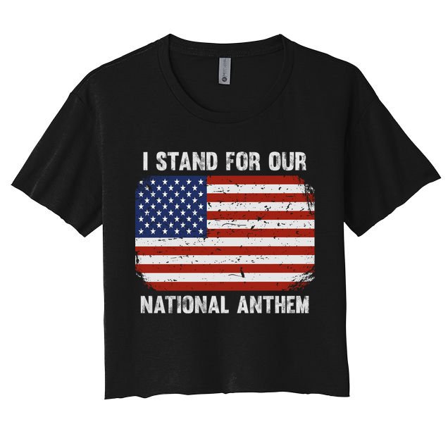I Stand For Our National Anthem Usa Flag Conservative Gift Crop Top