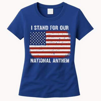 I Stand For Our National Anthem Usa Flag Conservative Gift Womens T-Shirt