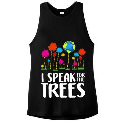 I Speak For The Trees Earth Day Ladies PosiCharge Tri-Blend Wicking Tank