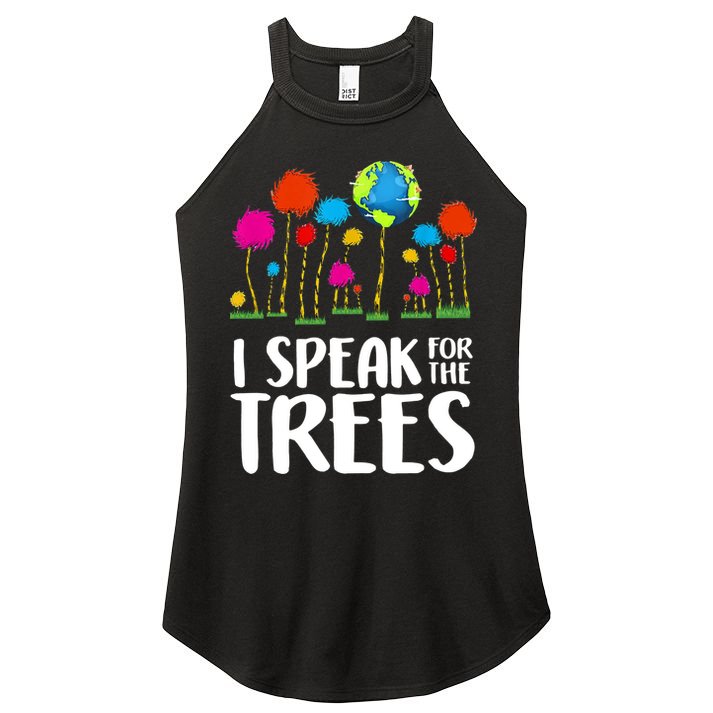 I Speak For The Trees Earth Day Women's Perfect Tri Rocker Tank