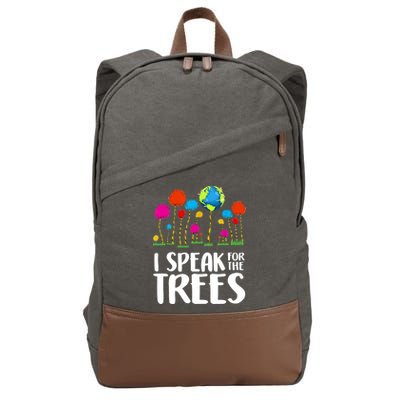 I Speak For The Trees Earth Day Cotton Canvas Backpack