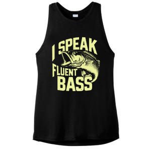 I Speak Fluent Bass Fishing Great Gift Ladies PosiCharge Tri-Blend Wicking Tank