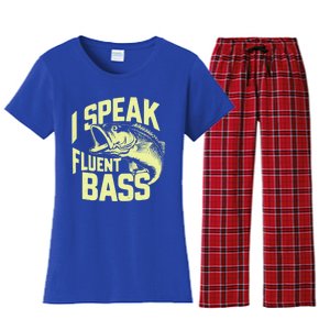 I Speak Fluent Bass Fishing Great Gift Women's Flannel Pajama Set