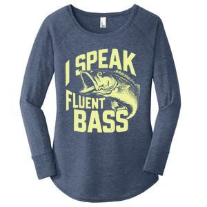 I Speak Fluent Bass Fishing Great Gift Women's Perfect Tri Tunic Long Sleeve Shirt