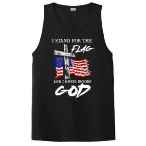 I Stand For The Flag And Kneel Before God America Flag Cross Gift PosiCharge Competitor Tank