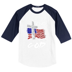 I Stand For The Flag And Kneel Before God America Flag Cross Gift Baseball Sleeve Shirt