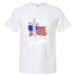 I Stand For The Flag And Kneel Before God America Flag Cross Gift Garment-Dyed Heavyweight T-Shirt