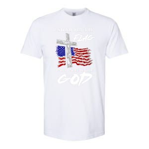 I Stand For The Flag And Kneel Before God America Flag Cross Gift Softstyle CVC T-Shirt