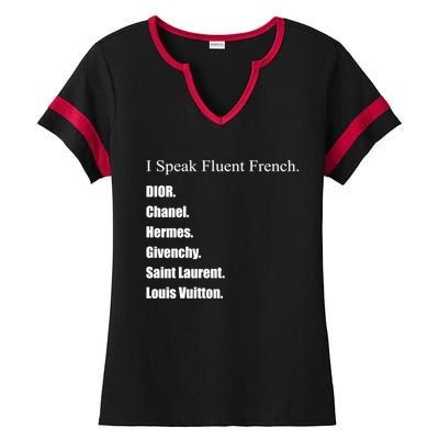 I Speak Fluent French Ladies Halftime Notch Neck Tee