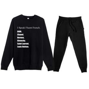 I Speak Fluent French Premium Crewneck Sweatsuit Set