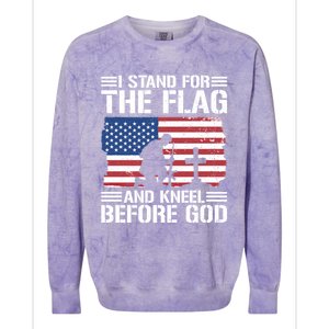 I Stand For The Flag And Kneel Before God Gift Colorblast Crewneck Sweatshirt