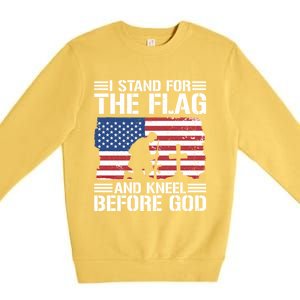 I Stand For The Flag And Kneel Before God Gift Premium Crewneck Sweatshirt