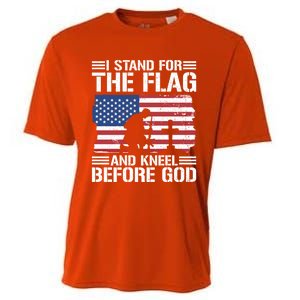 I Stand For The Flag And Kneel Before God Gift Cooling Performance Crew T-Shirt