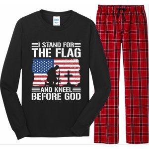 I Stand For The Flag And Kneel Before God Gift Long Sleeve Pajama Set