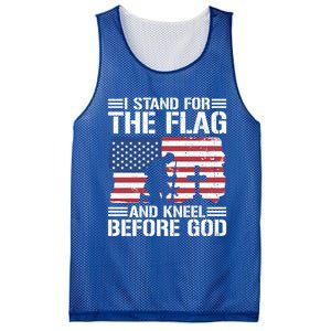 I Stand For The Flag And Kneel Before God Gift Mesh Reversible Basketball Jersey Tank